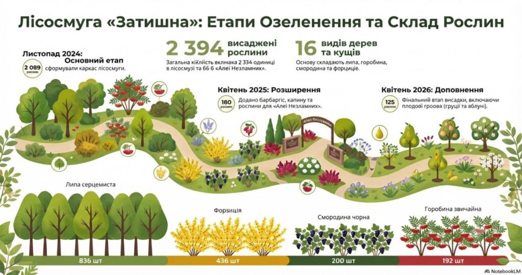 Склад лісосмуги в Затишному